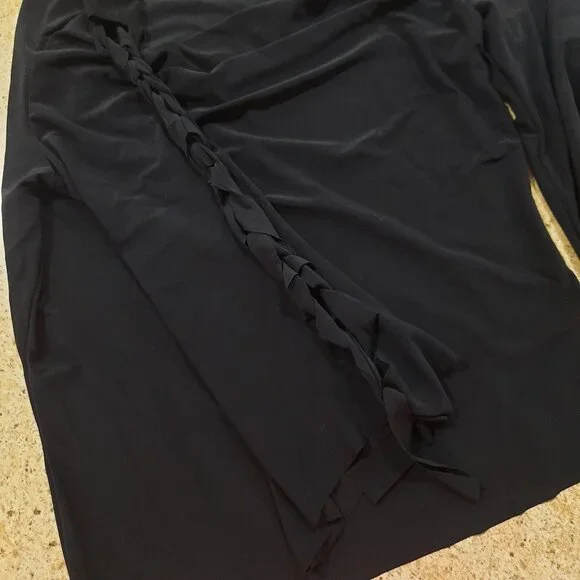 Vtg Y2K black stretch cowl neck top w/ braided arm - Kiwi brand - Picture 6 of 11